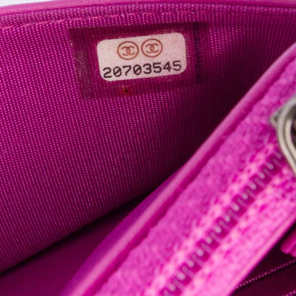 Pre-owned Chanel Lambskin Coco Boy Wallet On Chain Purple