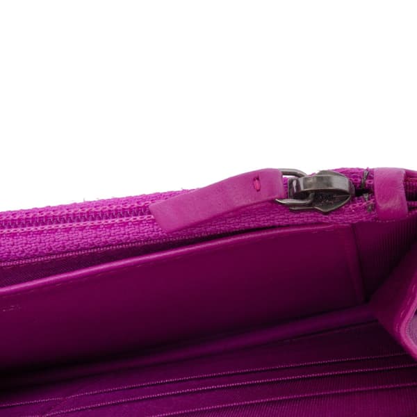 Pre-owned Chanel Lambskin Coco Boy Wallet On Chain Purple