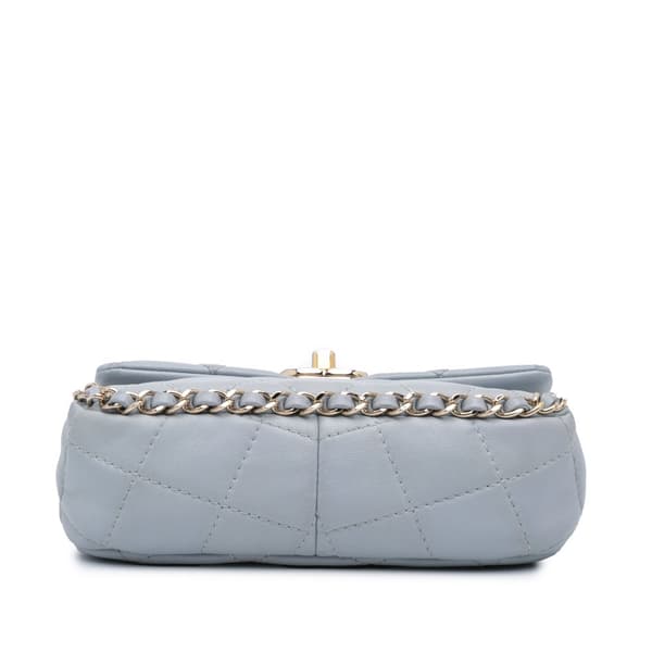 Pre-owned Chanel Mini Calfskin Chain Around Flap Gray