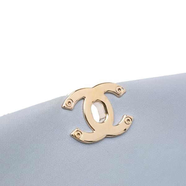 Pre-owned Chanel Mini Calfskin Chain Around Flap Gray