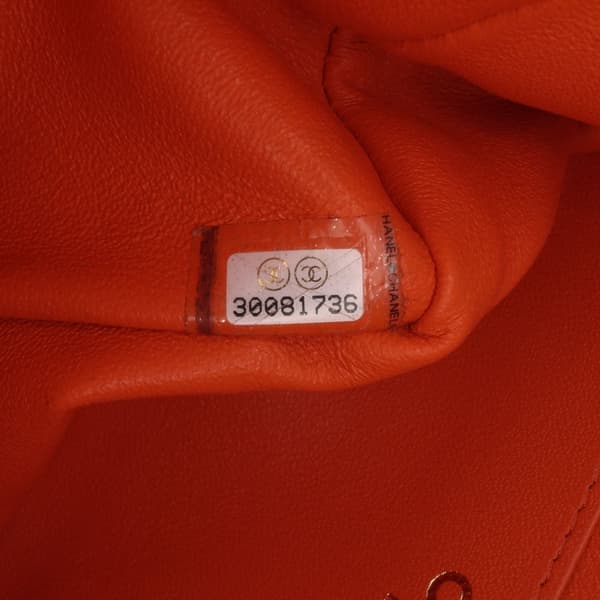Pre-owned Chanel Mini Square Classic Lambskin Single Flap Orange
