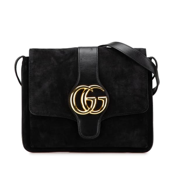 Pre-owned Gucci Suede Arli Crossbody Black