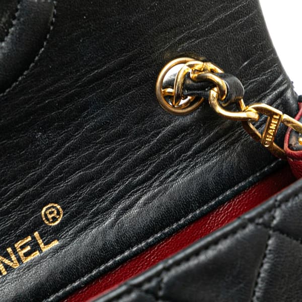 Pre-owned Chanel Mini CC Quilted Lambskin Full Flap Black
