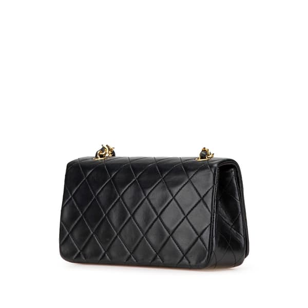 Pre-owned Chanel Mini CC Quilted Lambskin Full Flap Black