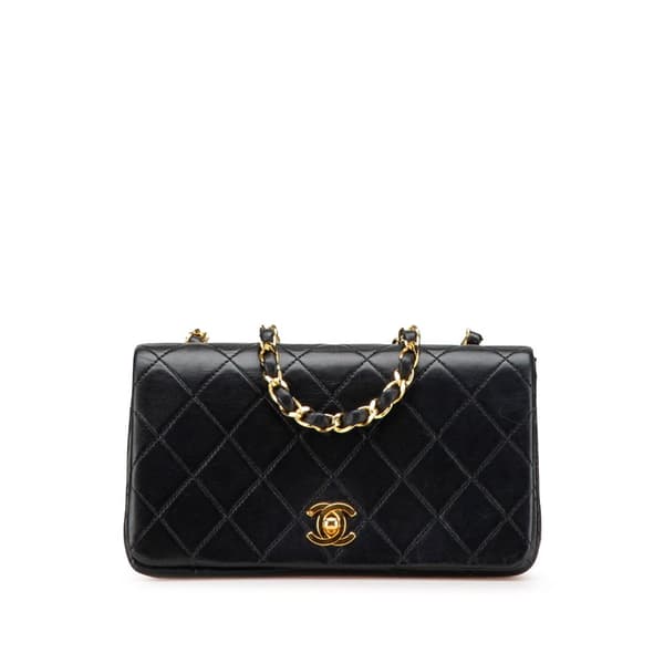 Pre-owned Chanel Mini CC Quilted Lambskin Full Flap Black