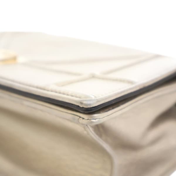 Pre-owned Dior Medium Metallic Calfskin Diorama Flap Gold