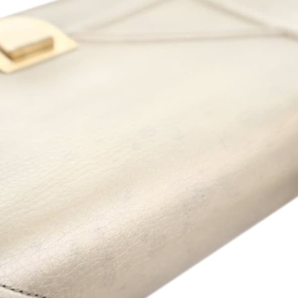 Pre-owned Dior Medium Metallic Calfskin Diorama Flap Gold