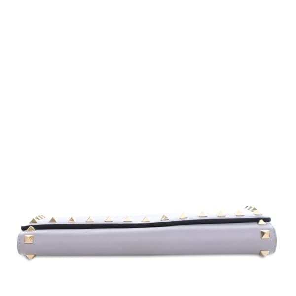 Pre-owned Valentino Leather Rockstud Wallet on Chain Blue