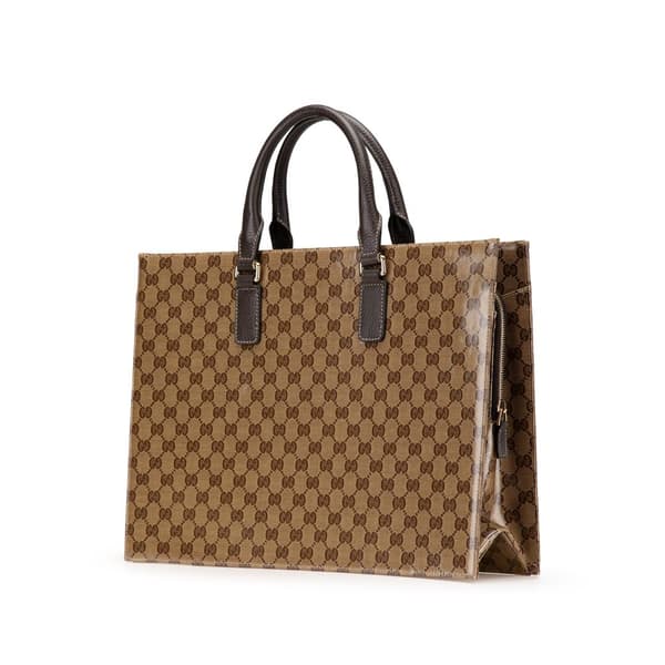 Pre-owned Gucci GG Crystal Business Bag Brown