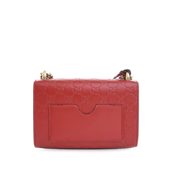 Pre-owned Gucci Small Guccissima Padlock Crossbody Red
