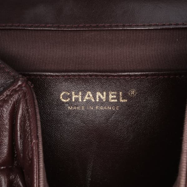 Pre-owned Chanel Mini Quilted Shiny Lambskin Single Flap Red