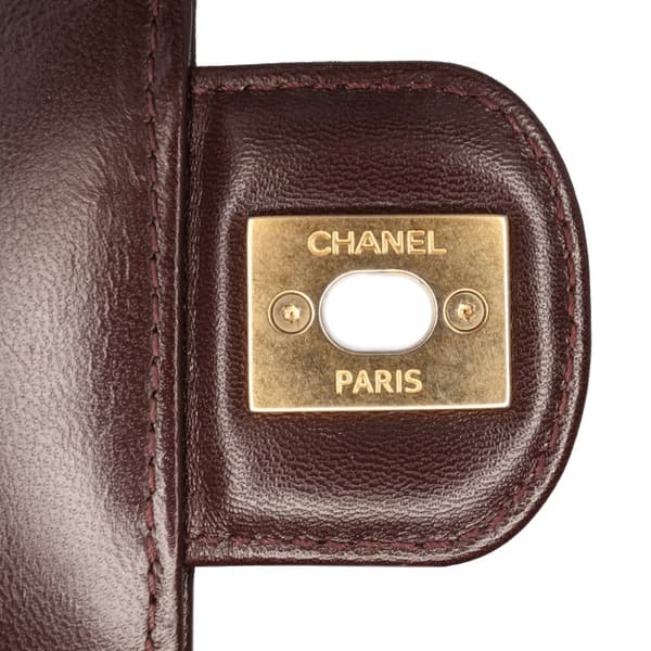 Pre-owned Chanel Mini Quilted Shiny Lambskin Single Flap Red