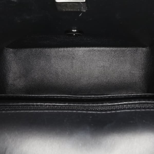 Pre-owned Chanel Mini Square Classic Patent So Black Single Flap Black