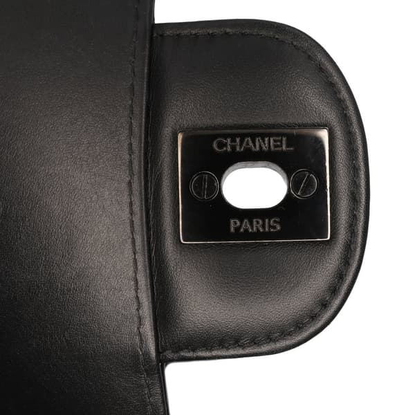 Pre-owned Chanel Mini Square Classic Patent So Black Single Flap Black