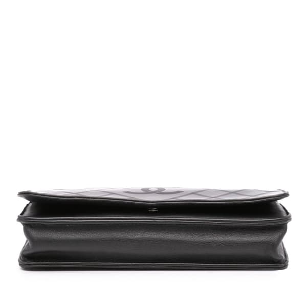 Pre-owned Chanel CC Patent Diamond Wallet On Chain Black