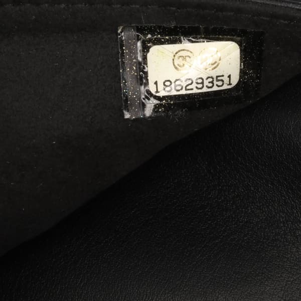 Pre-owned Chanel CC Patent Diamond Wallet On Chain Black