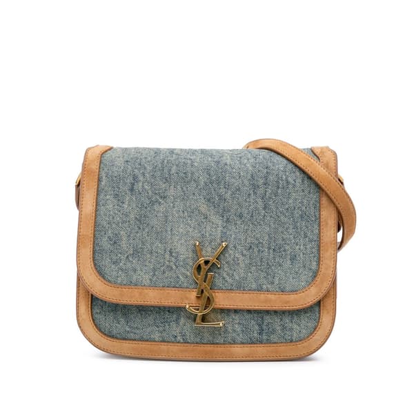 Pre-owned Saint Laurent Medium Denim Solferino Crossbody Blue