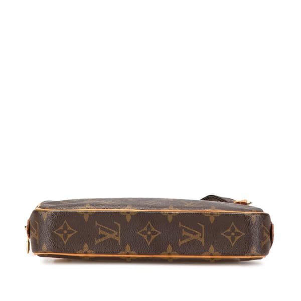 Pre-owned Louis Vuitton Monogram Pochette Marly Bandouliere Brown