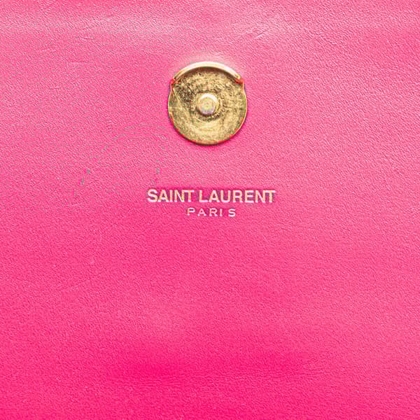 Pre-owned Saint Laurent Medium Smooth Calfskin Classic Monogram Kate Tassel Crossbody Pink