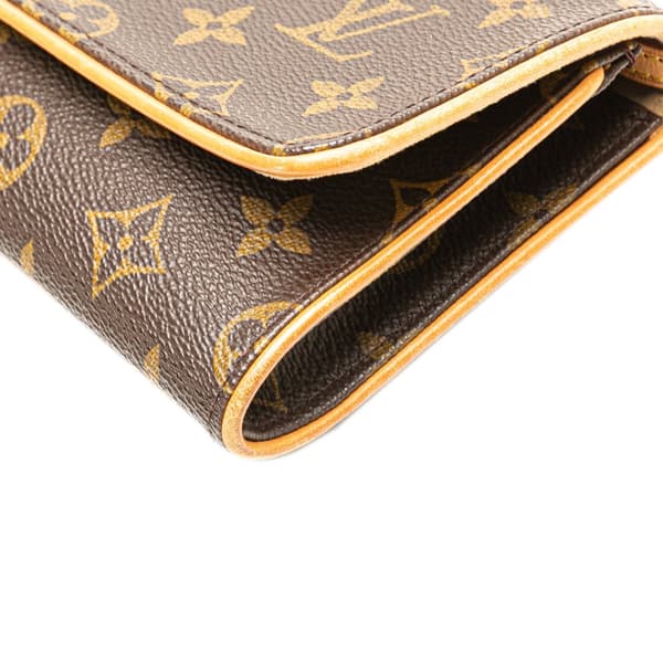 Pre-owned Louis Vuitton Monogram Pochette Twin GM Brown