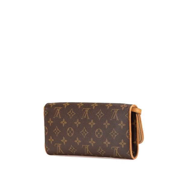 Pre-owned Louis Vuitton Monogram Pochette Twin GM Brown