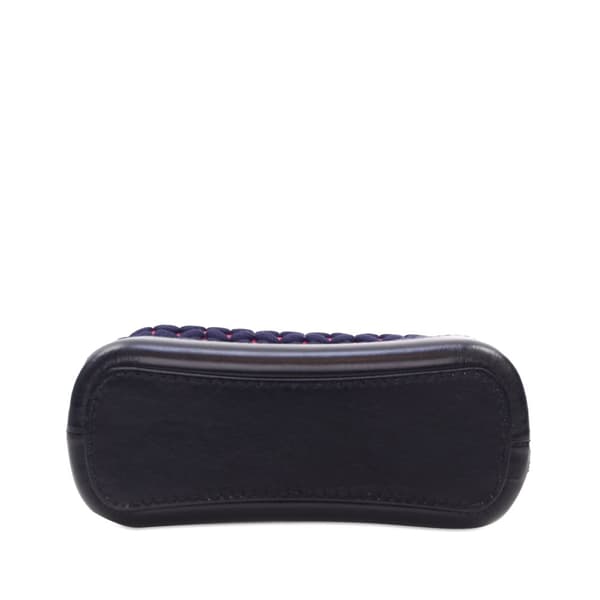 Pre-owned Chanel Small Knit and Calfskin Gabrielle Hobo Blue