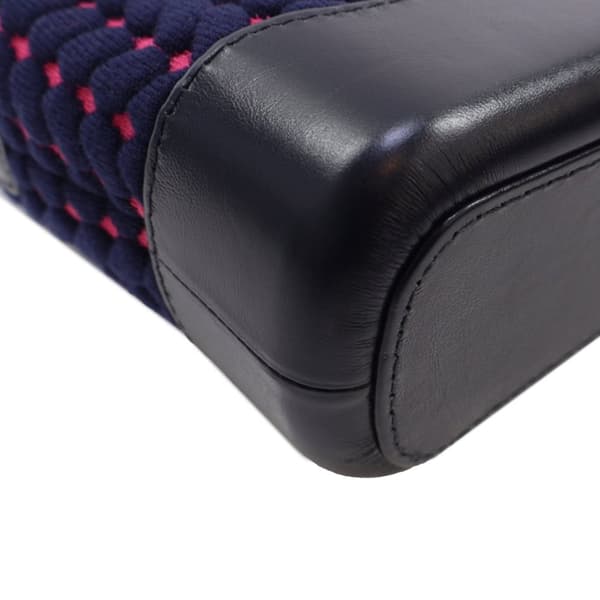 Pre-owned Chanel Small Knit and Calfskin Gabrielle Hobo Blue