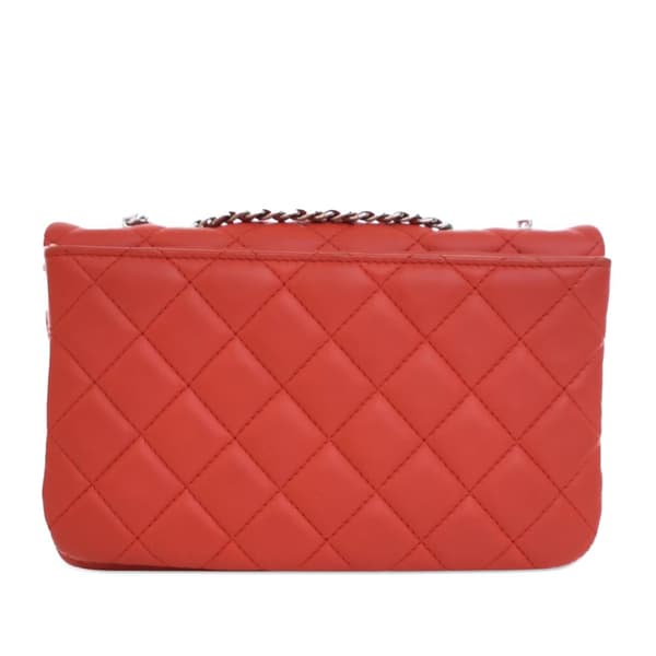 Pre-owned Chanel Small Quilted Lambskin 3 Flap Red
