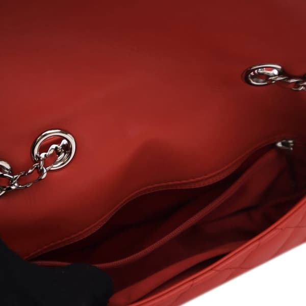 Pre-owned Chanel Small Quilted Lambskin 3 Flap Red