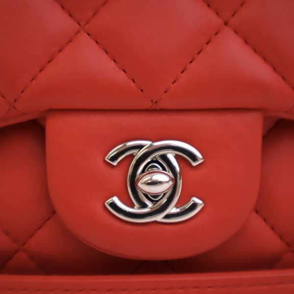 Pre-owned Chanel Small Quilted Lambskin 3 Flap Red