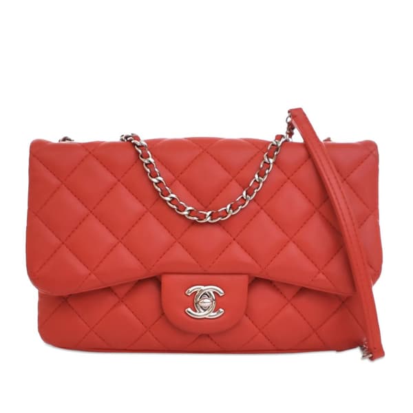 Pre-owned Chanel Small Quilted Lambskin 3 Flap Red