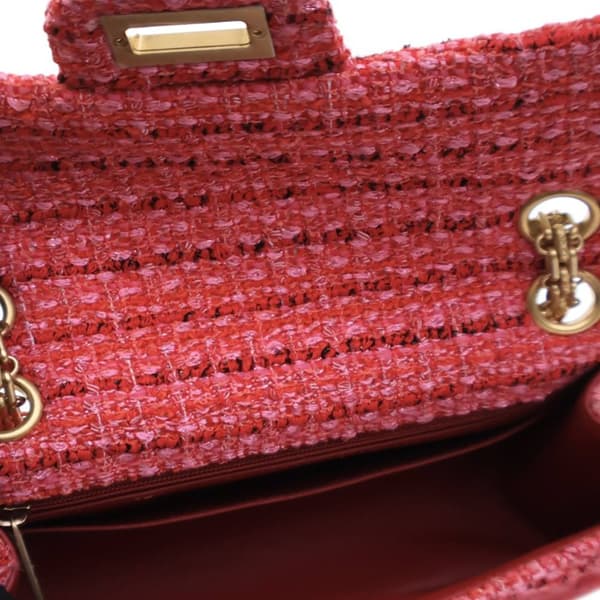 Pre-owned Chanel Mini Reissue 2.55 Tweed Single Flap 224 Pink