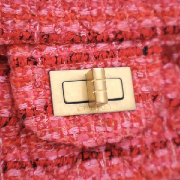 Pre-owned Chanel Mini Reissue 2.55 Tweed Single Flap 224 Pink