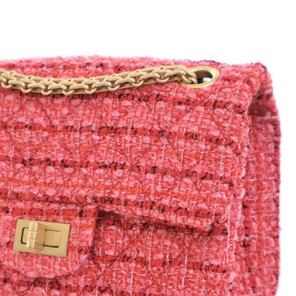 Pre-owned Chanel Mini Reissue 2.55 Tweed Single Flap 224 Pink