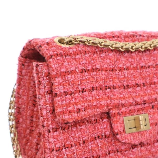 Pre-owned Chanel Mini Reissue 2.55 Tweed Single Flap 224 Pink