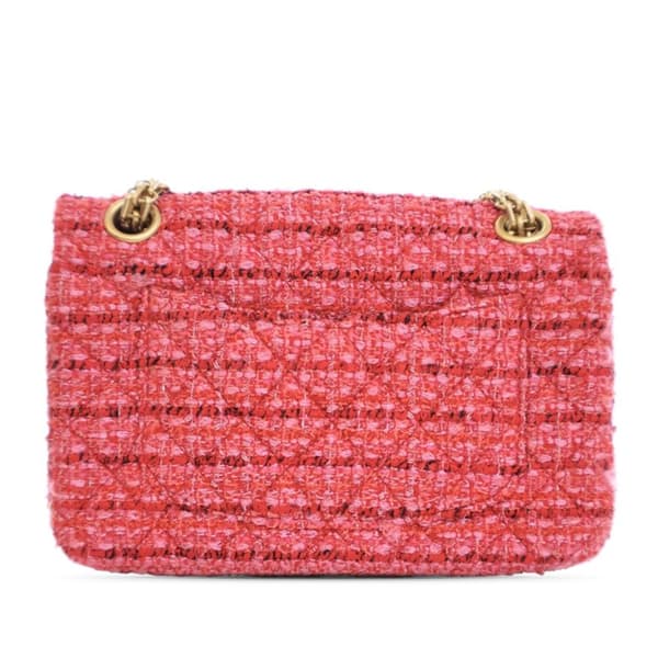 Pre-owned Chanel Mini Reissue 2.55 Tweed Single Flap 224 Pink