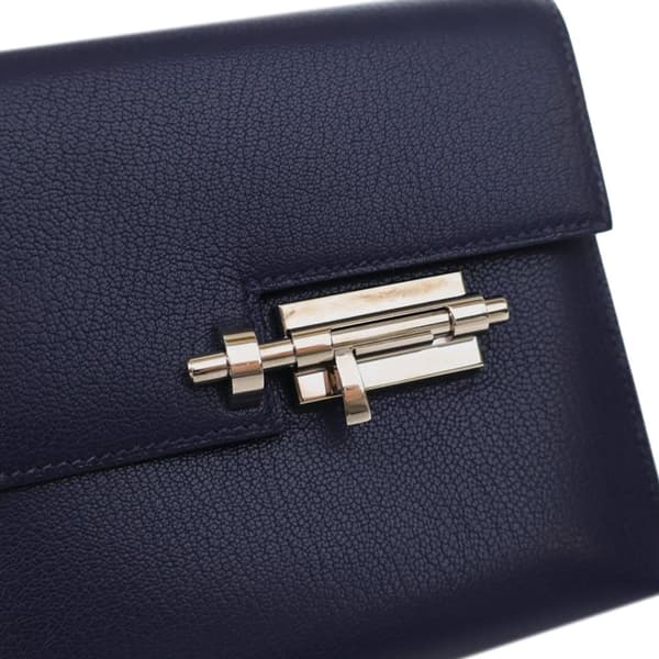 Pre-owned Hermès Mini Chevre Mysore Verrou Chaine Blue