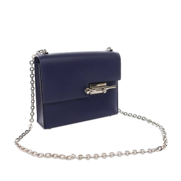 Pre-owned Hermès Mini Chevre Mysore Verrou Chaine Blue