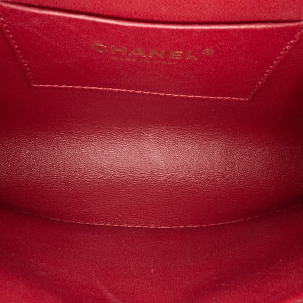 Pre-owned Chanel CC Crackled Glazed Calfskin Accordion Flap Blue