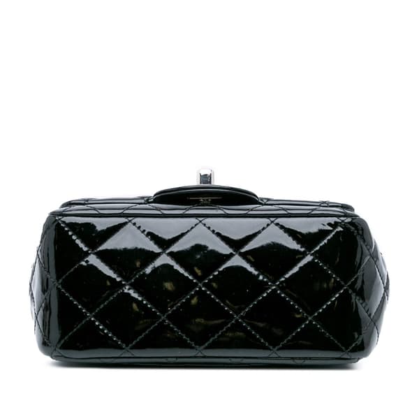 Pre-owned Chanel Mini Square Classic Patent Single Flap Black