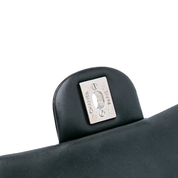 Pre-owned Chanel Mini Square Classic Patent Single Flap Black
