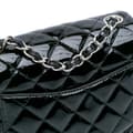 Miniatyrbillede 9 af 10: Pre-owned Chanel Mini Square Classic Patent Single Flap Black