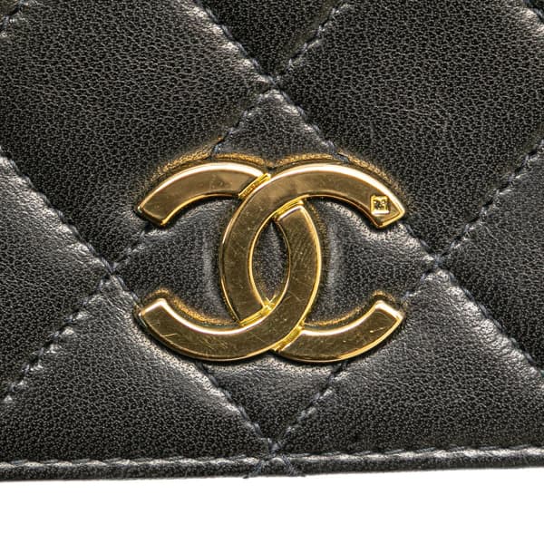 Pre-owned Chanel Mini CC Quilted Lambskin Full Flap Black