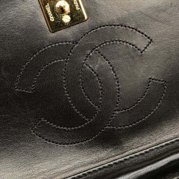 Pre-owned Chanel Mini CC Quilted Lambskin Full Flap Black