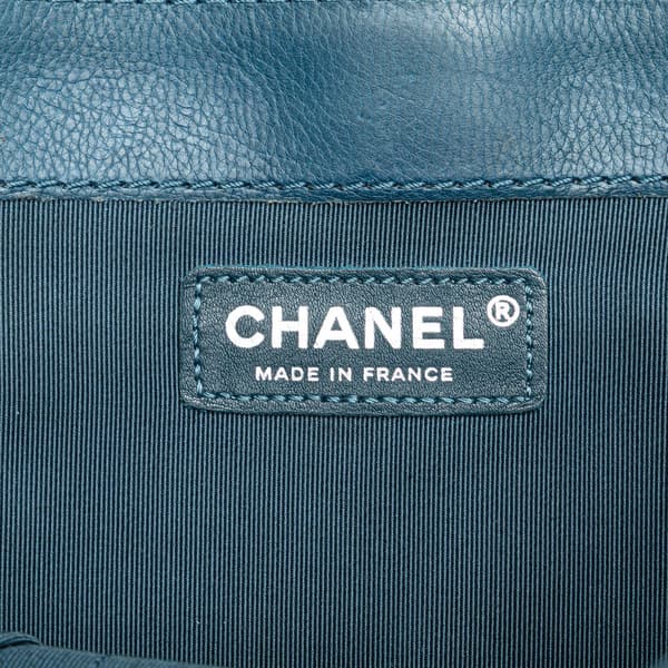 Pre-owned Chanel Medium Calfskin Boy Reverso Flap Blue