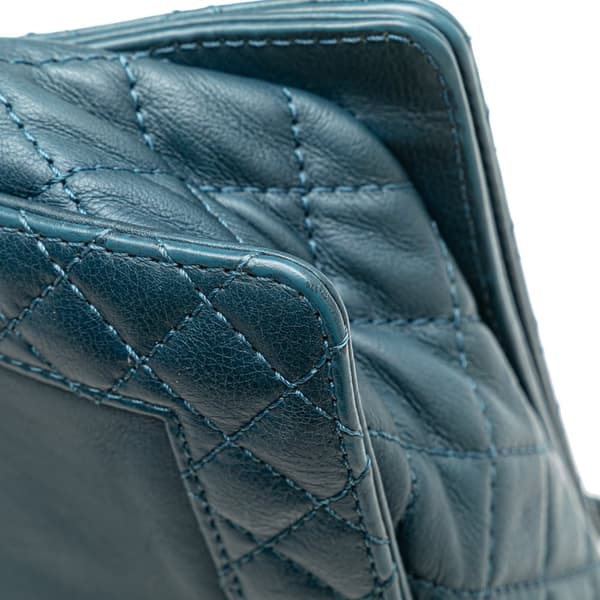 Pre-owned Chanel Medium Calfskin Boy Reverso Flap Blue