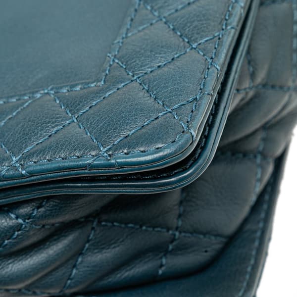 Pre-owned Chanel Medium Calfskin Boy Reverso Flap Blue