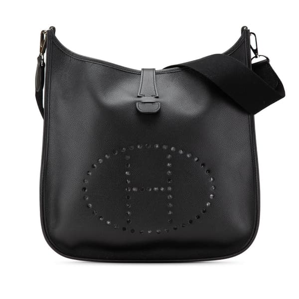 Pre-owned Hermès Epsom Evelyne II 29 Black