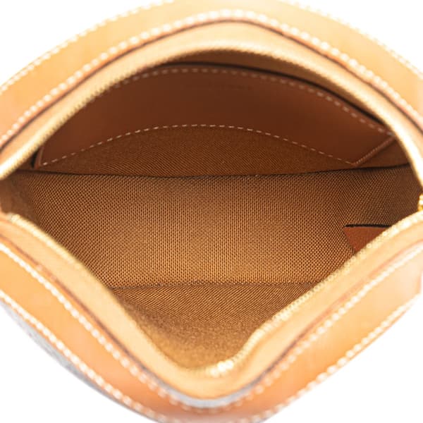 Pre-owned Celine Triomphe Coated Canvas Round Purse on Strap Brown