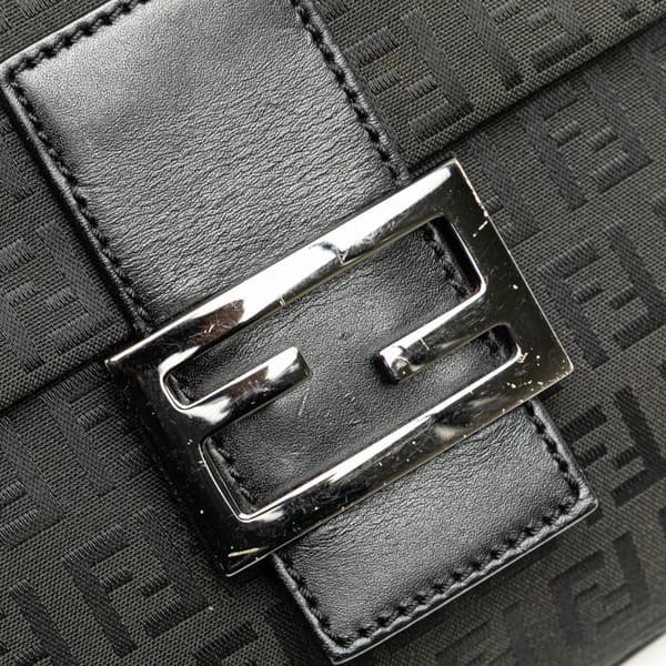 Pre-owned Fendi Zucchino Canvas Crossbody Black